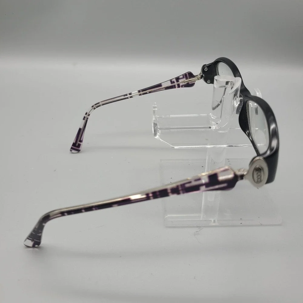 Emilio Pucci EP2610 Black Purple Pattern Eyeglasses Frames Italy 53-15-130